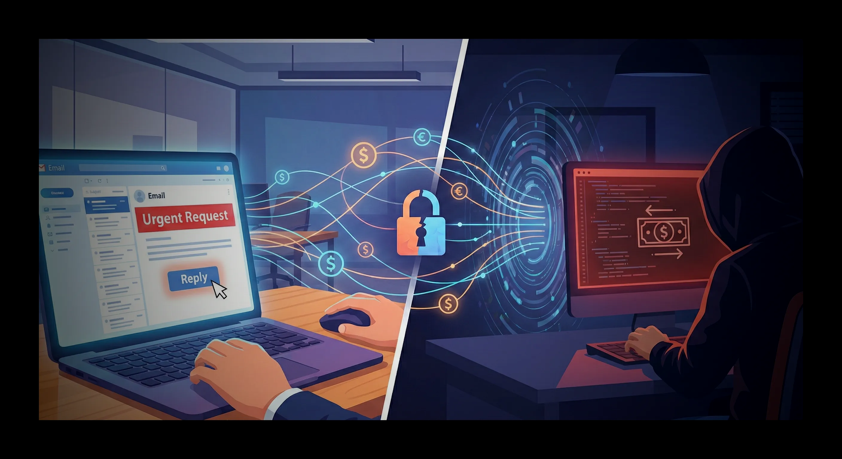 Wire fraud attempt visual